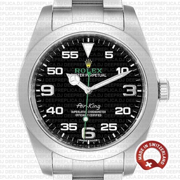 Rolex Air King 40mm 904L Steel Black Dial Arabic Markers 116900 Swiss Made Replica Watch