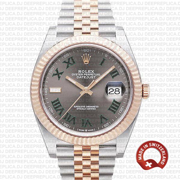 Rolex Datejust Slate Grey Dial Two-Tone Rolex Replica For Sale