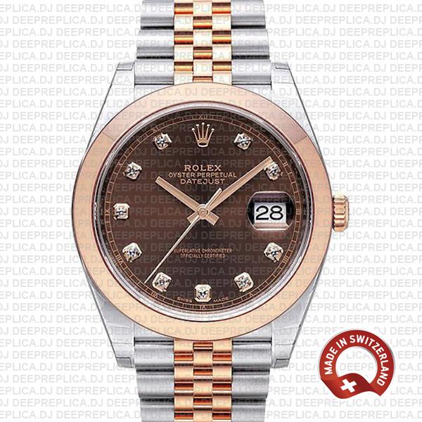 Rolex Datejust Chocolate Dial Diamonds Jubilee Replica Watch