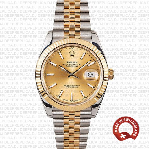 Rolex Datejust 41 Gold Dial Jubilee | High Quality Replica Watch