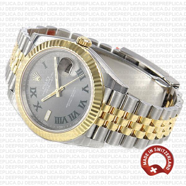 Rolex Datejust 41 Jubilee 18k Yellow Gold Two-Tone Green Roman Dial Stainless Steel
