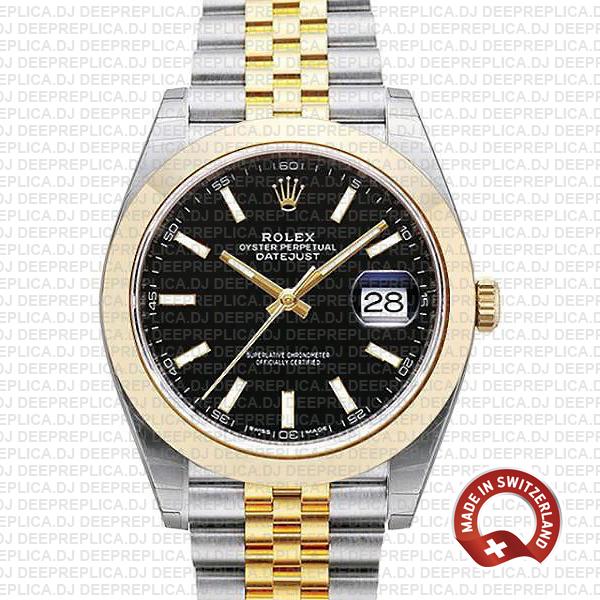 Rolex Datejust 41 Jubilee Two-Tone Black Dial Replica Watch