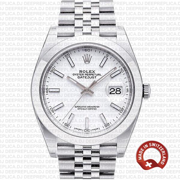 Rolex Datejust 41 904L Steel White Dial | Rolex Replica Watch