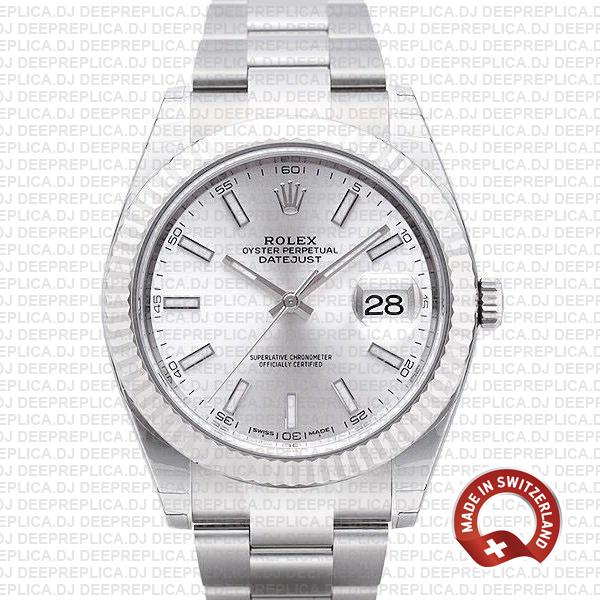 Rolex Datejust 41mm Silver Dial | Luxury Rolex Replica Watch