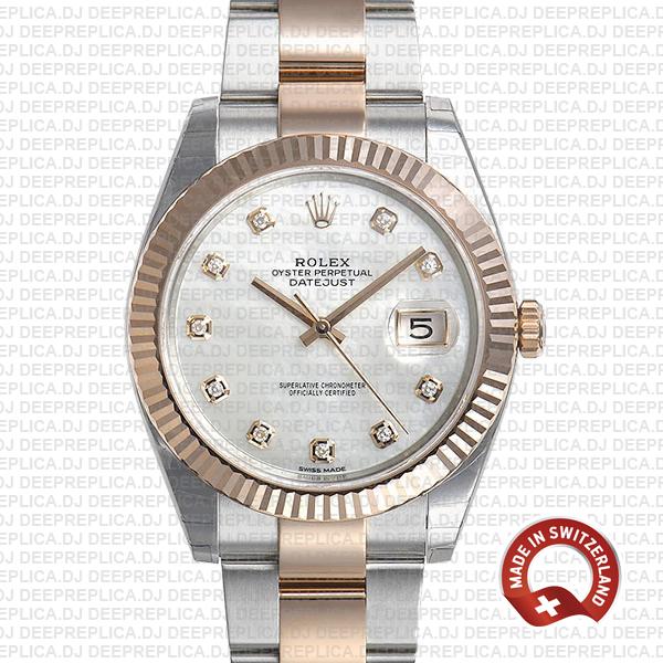 Rolex Datejust 41 White Diamond Dial Rolex Replica Watch