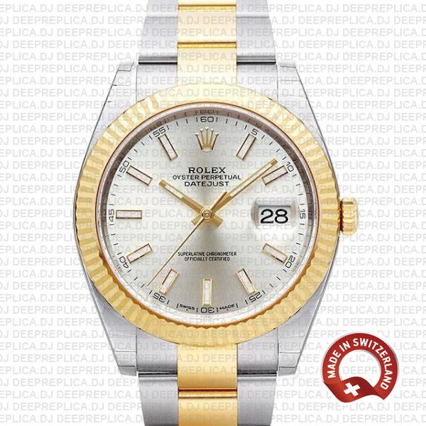 Rolex Datejust Two-Tone Silver Dial | Swiss Clone Rolex Watch