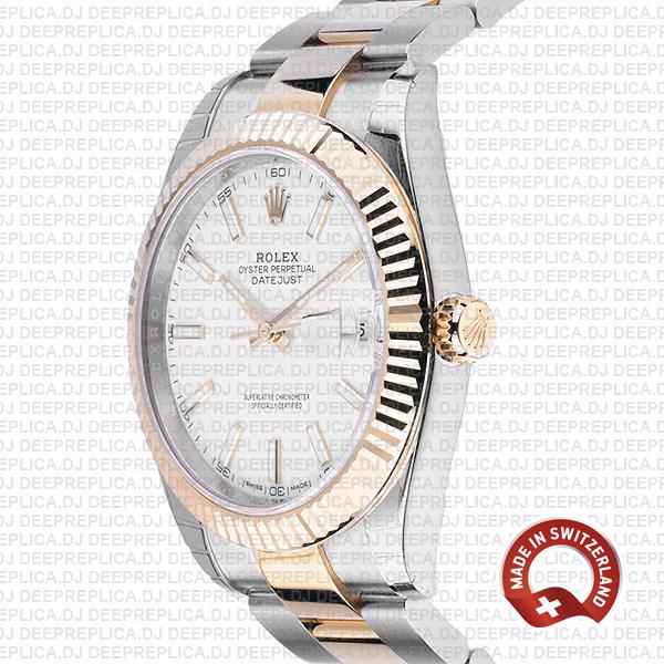 Rolex Oyster Perpetual Datejust 41mm 18k Yellow Gold Two-Tone Stainless Steel White Dial