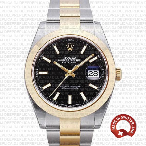 Rolex Datejust 41 Two-Tone Black Dial | Replica Rolex Watch