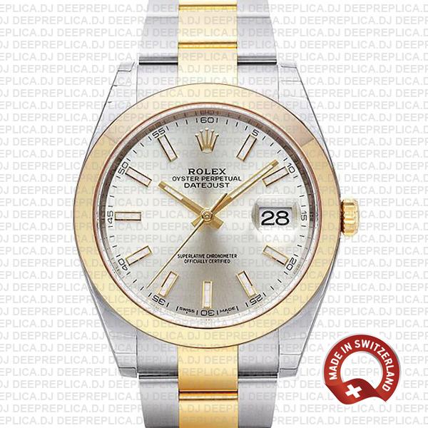 Rolex Datejust 41 Silver Dial Two-Tone Rolex Replica Watch