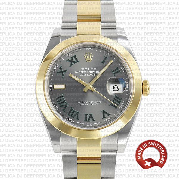 Rolex Datejust Two-Tone | Slate Grey Dial Roman Replica Watch