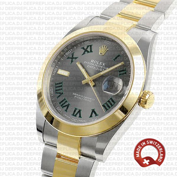 Rolex Datejust Two-Tone 18k Yellow Gold 41mm Slate Grey Roman Dial, Stainless Steel