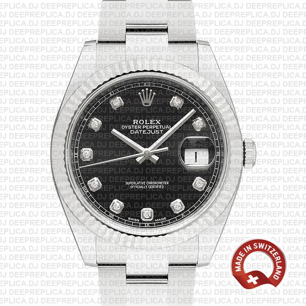 Rolex Datejust 41 Black Diamond Dial | Rolex Replica Watch