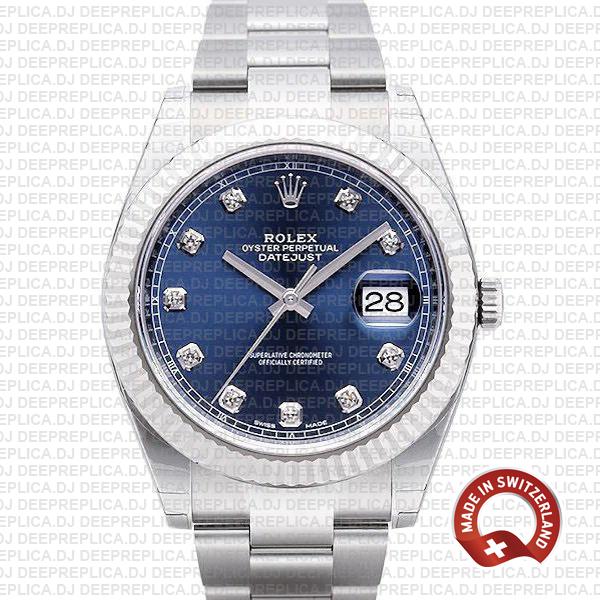 Rolex Datejust 41mm Blue Diamond Dial | Rolex Replica Watch