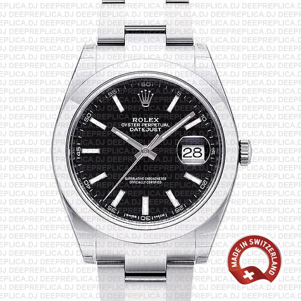 Rolex Datejust 41 Black Dial Swiss Replica Watch | Deepreplica