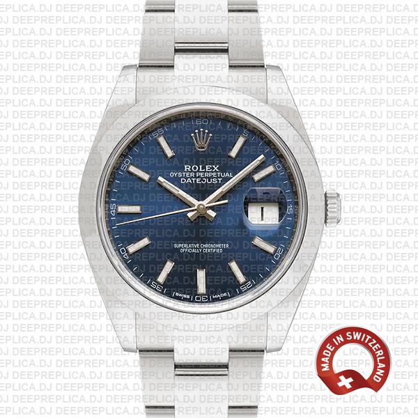 Rolex Datejust 41 Stainless Steel Blue Dial Rolex Replica Watch