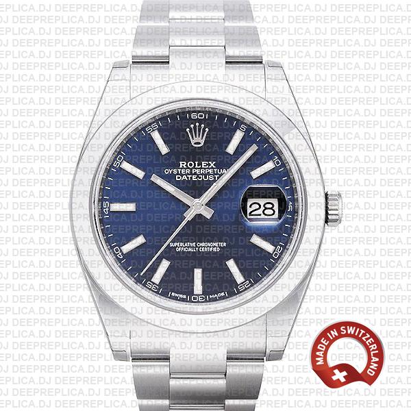 Rolex Datejust 41 Stainless Steel Blue Dial Rolex Replica Watch