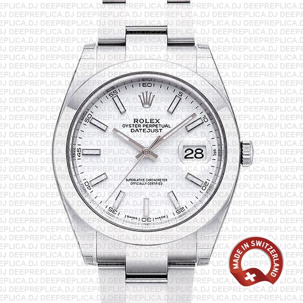 Rolex Datejust 41 904L Steel White Dial | Rolex Replica Watch