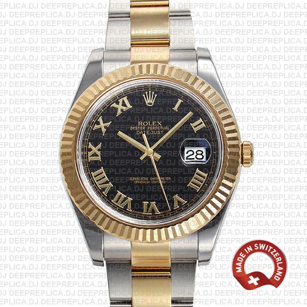 Rolex Datejust ΙΙ Two-Tone Black Dial Gold Roman Fake Rolex
