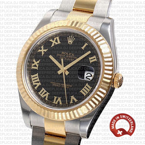 Rolex Datejust ΙΙ Two-Tone Black Dial Gold Roman Fake Rolex