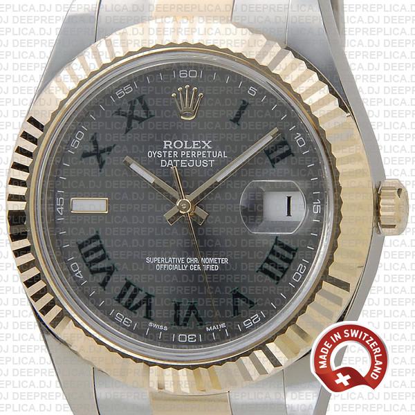 Rolex Datejust ΙΙ Two-Tone Slate Grey Roman Dial Clone Watch