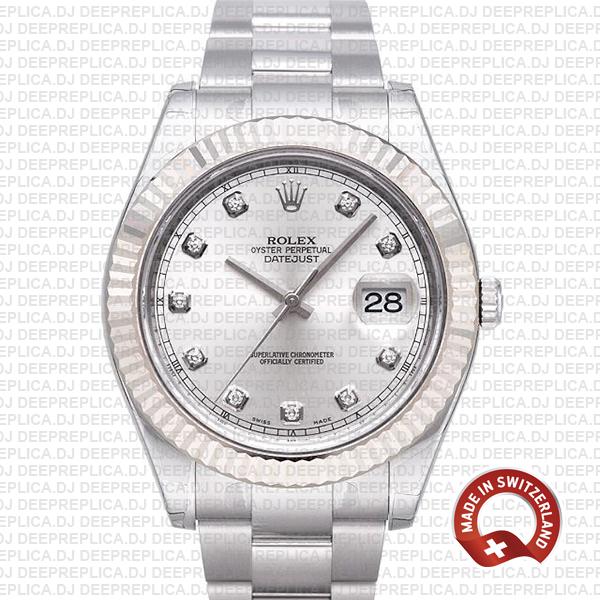 Rolex Datejust ΙΙ Silver Diamonds Dial | Luxury Replica Watch