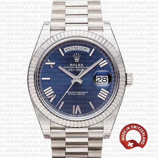 Rolex Day-Date 40 Blue Roman Dial | Best Rolex Replica Watch