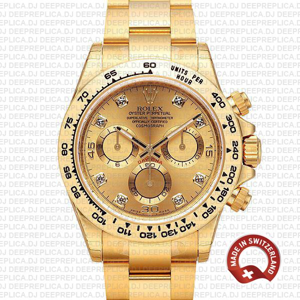 Rolex Daytona 40mm Diamond Gold Dial | Rolex Replica Watch