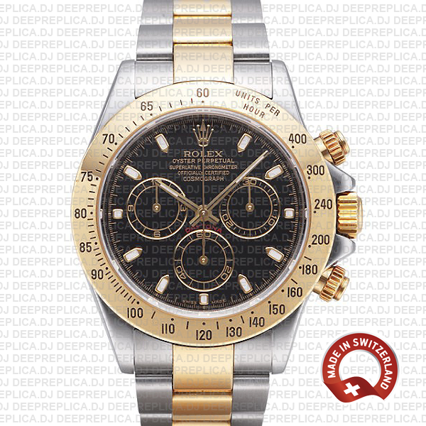 Rolex Daytona Two-Tone Black Dial | Best Rolex Clone Watch