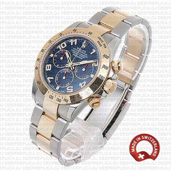 Rolex Daytona Two-Tone Blue Arabic Dial Best Clone Rolex Watch