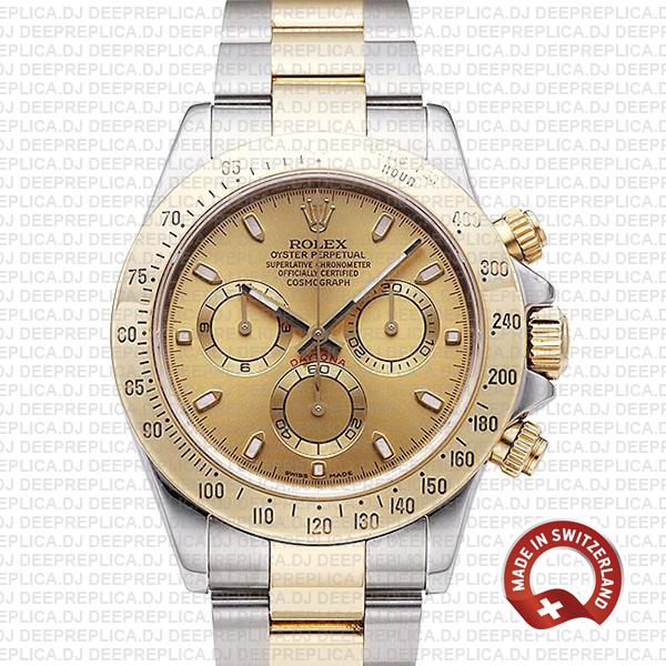 Rolex Daytona Gold Two-Tone Gold Dial Swiss Replica Watch