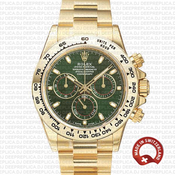 Rolex Daytona Yellow Gold Green Dial | Rolex Replica Watch