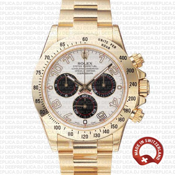 Rolex Daytona Yellow Gold Panda Dial | Best Rolex Clone Watch