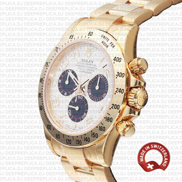 Rolex Cosmograph Daytona 904L Stainless Steel 18k Yellow Gold, Oyster Bracelet & White Dial 40mm Replica Watch