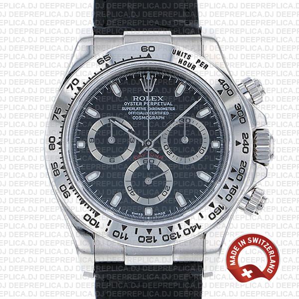 Rolex Daytona White Gold Black Dial Best Clone Rolex Watch