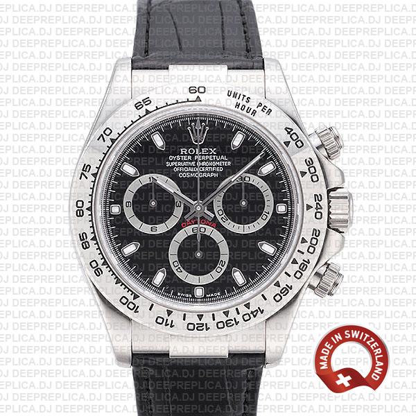 Rolex Daytona White Gold Black Dial Best Clone Rolex Watch