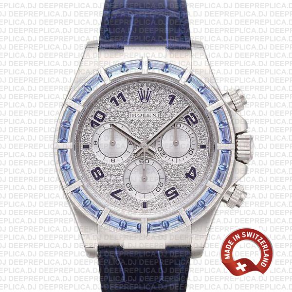 Rolex Daytona White Gold Blue Diamond Dial | Replica Watch