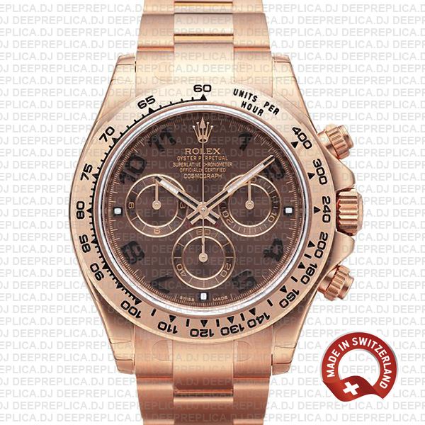 High Quality Rolex Daytona Rose Gold Chocolate Dial Replica