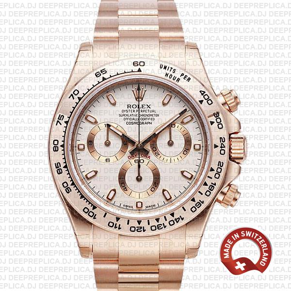 Rolex Daytona Rose Gold Ivory Dial | Best Rolex Replica Watch