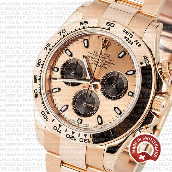 Best Rolex Daytona Rose Gold Dial 40mm Rolex Fake Watch