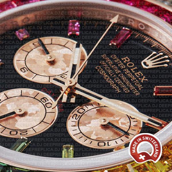 Rolex Daytona Rose Gold Rainbow Bezel Best Replica Watch