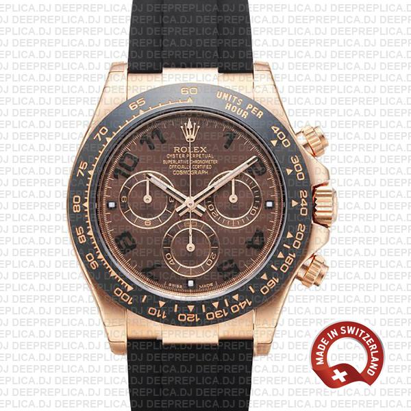 Rolex Daytona Chocolate Arabic Dial 18k Rose Gold Replica