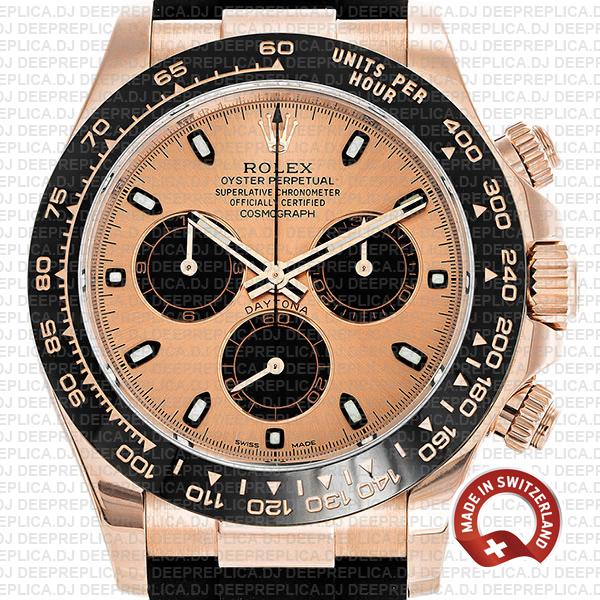 Best Rolex Daytona Rose Gold Pink Dial Swiss Replica Watch