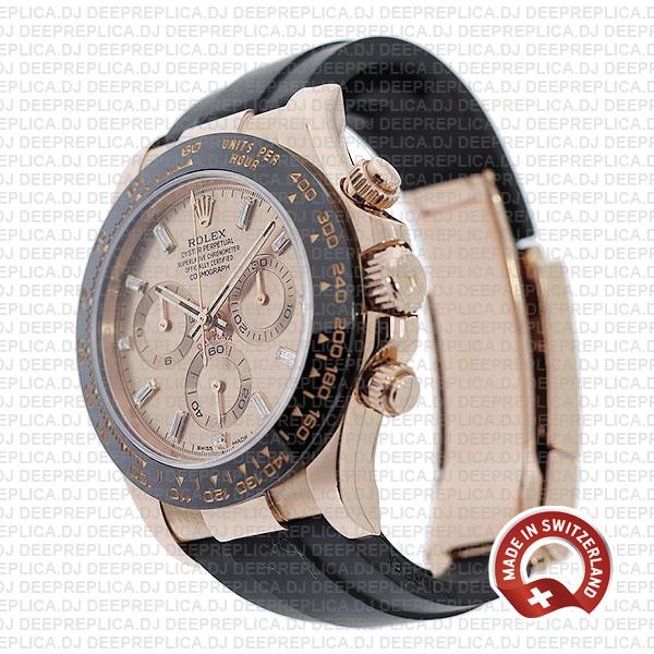Top Rolex Replica Daytona Rose Gold Pink Diamond Dial Watch