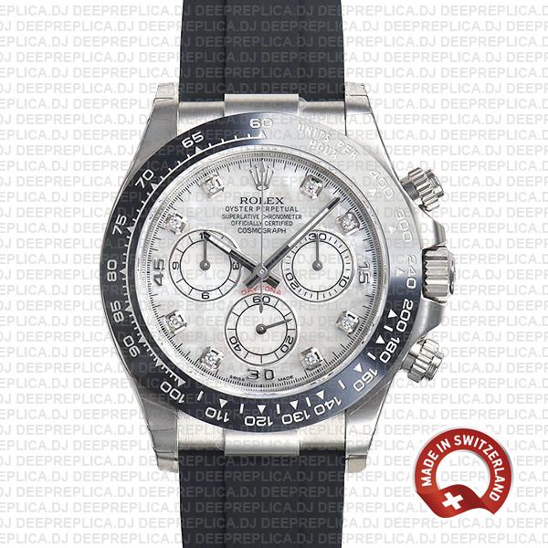 Rolex Daytona White Gold Diamond Dial Swiss Replica Watch