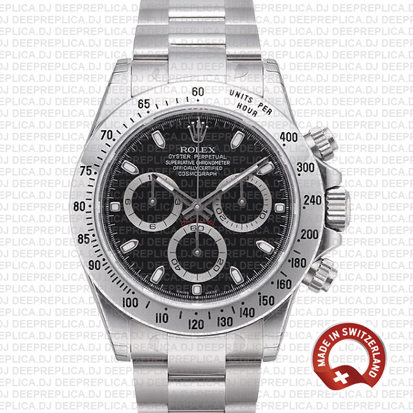 Rolex Daytona 18k White Gold Black Dial | Swiss Replica Watch