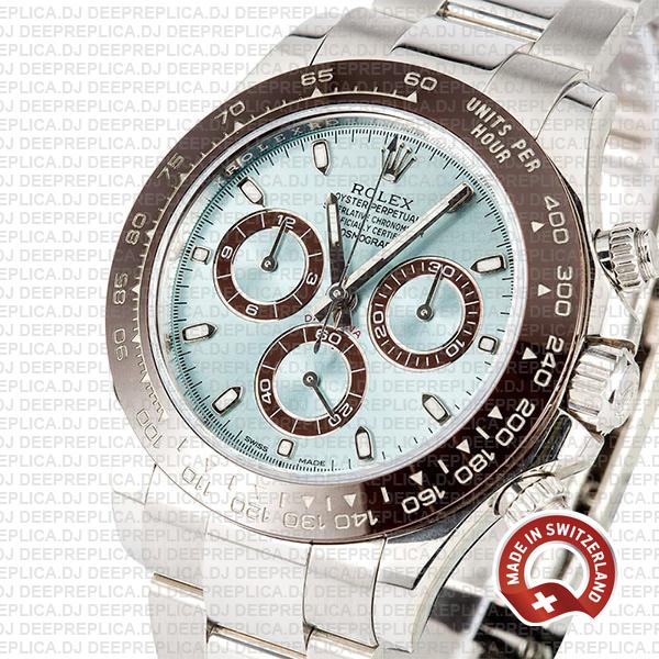 Rolex Daytona Platinum Ice Blue Dial 40mm Rolex Replica Watch