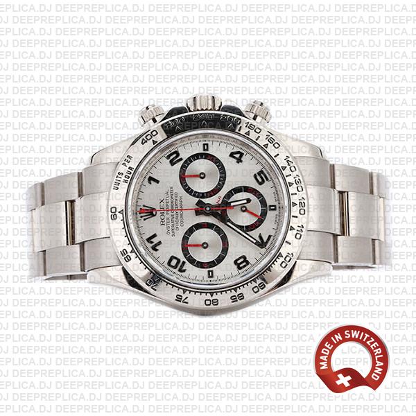 Oyster Perpetual Rolex Daytona Stainless Steel 18k White Gold Rolex Replica Watch