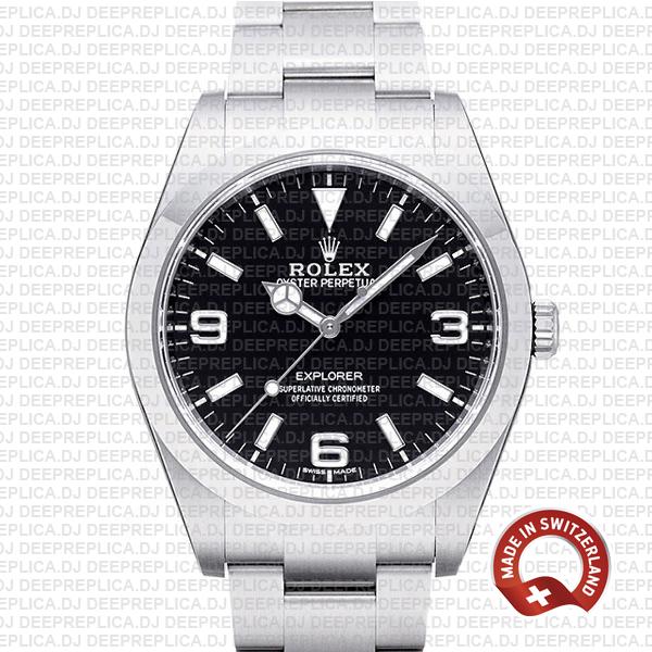 Rolex Explorer Black Dial 39mm | Best Swiss Replica Watch