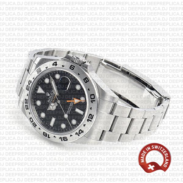 Rolex Explorer II Oyster Perpetual 904L Steel Date Replica Watch in Black Dial