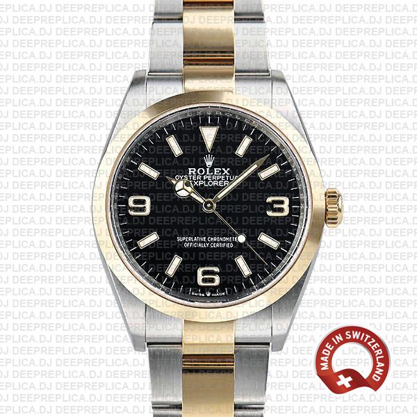 Swiss Replica Rolex Explorer I 36mm 2tone 124273